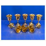 (8) Brass Goblets