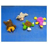 (4) Ty Beanie Baby Plush Animals