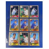 SHEET OF 9 1987 TOPPS ROOKIE STAR CARDS