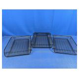 (3) Black Mesh Document Trays
