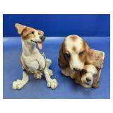 (1) Dog & Puppy Figurine Container