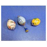 (3) Hand-Painted Egg Pendants/Ornaments