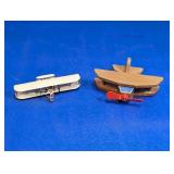 (2) Vintage-Style Airplane Models