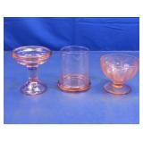 (3) Vintage Pink Depression Glassware