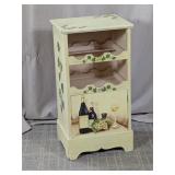 (1) Hand-Painted Wood Wine Rack Cabinet