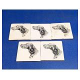 (5) Dog-Themed Ceramic Coasters