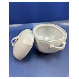 (1) White Tureen with Lid & Side Handles