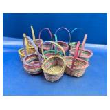 (10) Mini Woven Baskets with Handles