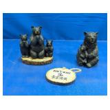 (3) Bear Figurine Decorations