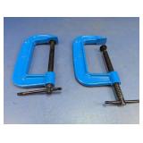 (2) 4" Blue Metal C-Clamps
