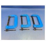 (3) 4" Blue C-Clamps