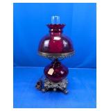 Vintage Ruby Cranberry Red Hurricane Lamp
