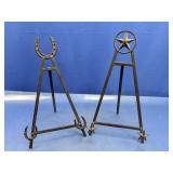 (2) Western-Style Metal Display Easels