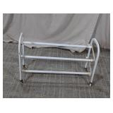 (1) White Metal 3-Tier Rack on Casters