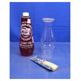 (3) Lamplight Oil Lamp Chimney & Accessories