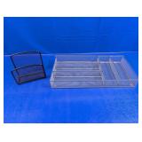 (2) Metal Mesh Desk/Drawer Organizers