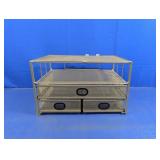 (1) Metal Mesh 3-Drawer Desk Organizer