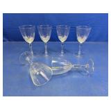 (6) Crystal Wine Glasses