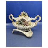 (1) Italy Bassano Ceramic Tureen & Ladle Set