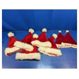 (7) Red Santa Hats Assorted Styles