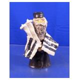 (1) Ceramic Bearded Figurine with Scroll