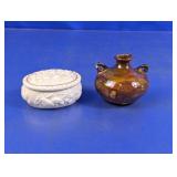 (2) Small Ceramic Trinket Containers