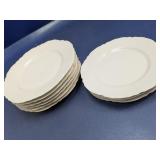 (8) Haviland France White 9" Dinner Plates