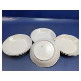 (7) Haviland France Scalloped White Soup Bowls