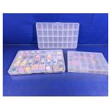 (1) Plastic Cases w/ Assorted Dye Ink Pads Lot