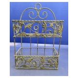 (1) Ornate Two-Tier Metal Shelf Rack
