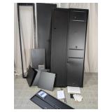 (1) Unassembled Black Metal Storage Cabinet w/