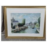 (1) Jeremy King Signed Paris River Scene Print