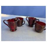 (4) Vintage Ruby Red Glass Pieces