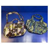 (2) Quilted Fabric Shoulder Handbags