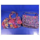 (2) Fabric Floral Print Tote Bags