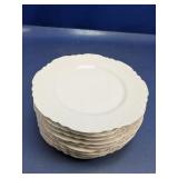 (9) Haviland White Porcelain Dinner Plates