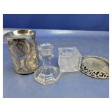 (4) Decorative Candle Holder & Tray