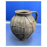 (1) Rustic Clay Jug with Wire Wrap