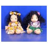 (2) Hawaiian-Themed Plush Dolls