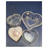 (4) Heart-Shaped Boxes/Dishes