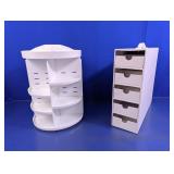 (2) White Plastic Storage Organizers