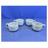 (4) McCoy Blue Speckled Ceramic Mugs