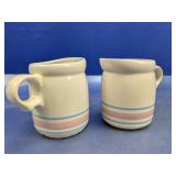 (2) Vintage Stoneware Creamer & Sugar Bowl