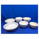 (6) Oven Proof USA Mixing & Serving Bowls