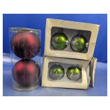 (6) Glass Christmas Ornaments