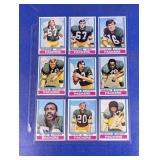 SHEET OF 9 1974 PACKERS CARDS