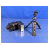 (2) Camera Flash & Benro Tripod