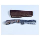 (1) Fixed Blade Knife w/ Tooled Sheath