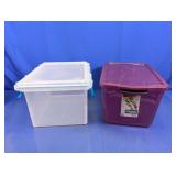(2) Storage Totes w/ Lids ï¿½ Rubbermaid & Sterilite