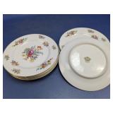 (8)Aichi China Floral Salad Plates w/Gold Trim Set